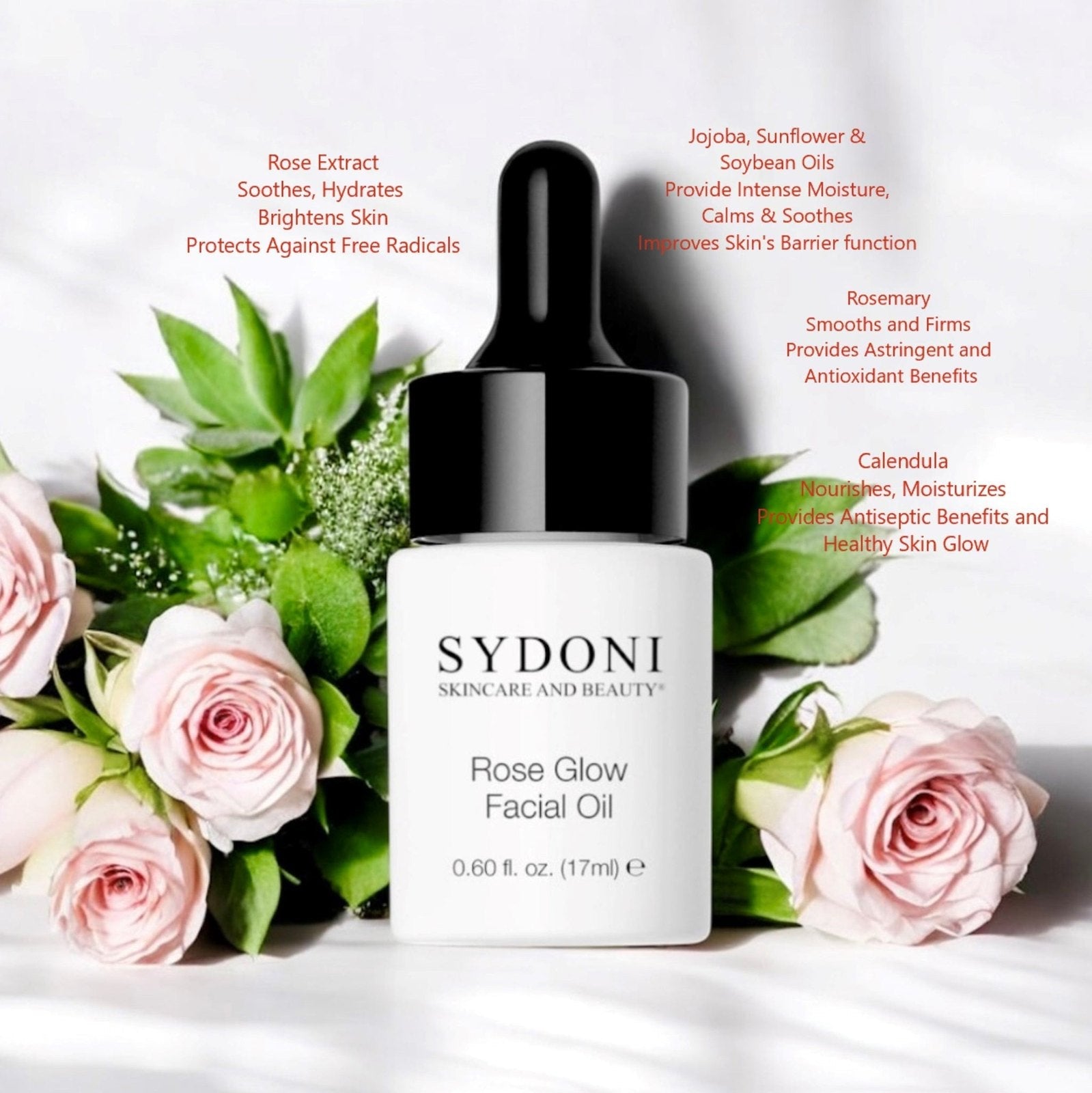 ROSE GLOW FACIAL OIL 0.60 FL.OZ with ROSE EXTRACT and CALENDULA