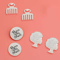 Stud Earrings Silver 3 Pcs Black Girl Magic Stylish Statement Jewelry